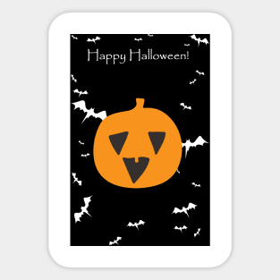 "Happy Halloween" Cute Tiny Happy Pumpkin Sticker